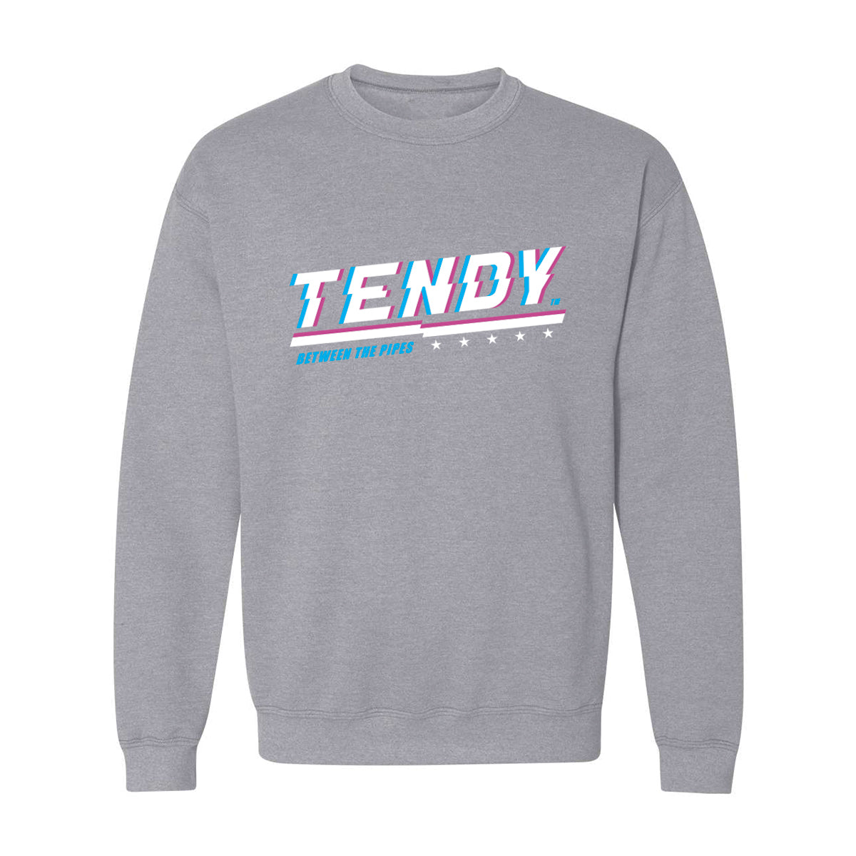 Adult - TENDY Between The Pipes ™ Glitch - Crewneck Pullover Sweater - Grey/Navy
