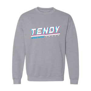 Adult - TENDY Between The Pipes ™ Glitch - Crewneck Pullover Sweater - Grey/Navy
