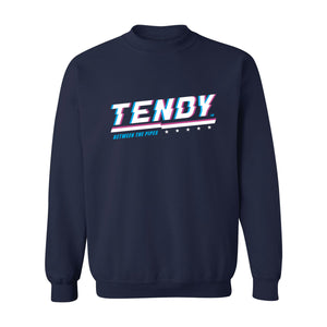 Adult - TENDY Between The Pipes ™ Glitch - Crewneck Pullover Sweater - Grey/Navy