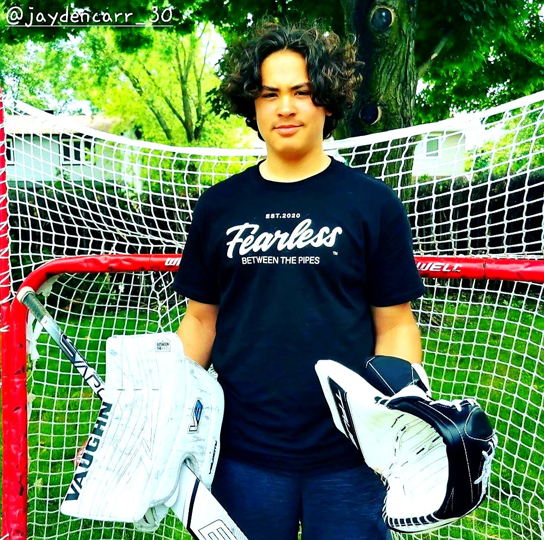 Adult - FEARLESS Between the Pipes™ - Classic T-Shirt - Black/Red/Blue