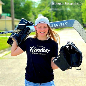 Women's - FEARLESS Between the Pipes™ - Classic T-shirt - Black/Red/Blue